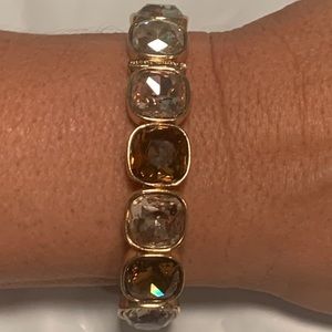 Anne Klein Multi Colored Stone Fashion Jewelry Bracelet. Stretching Flex Fit